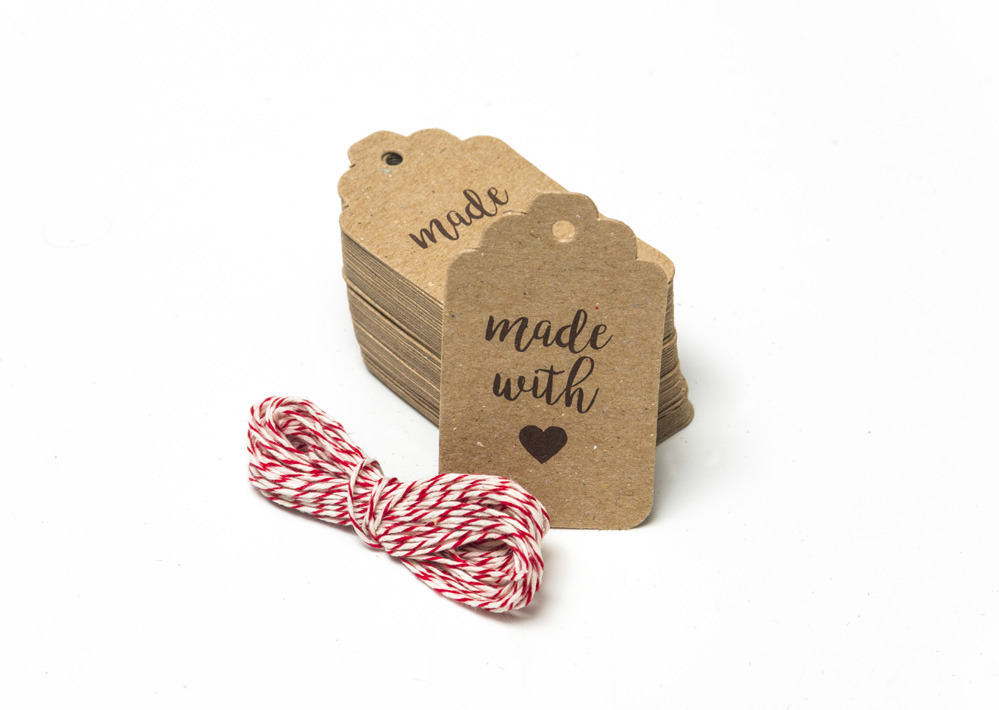 CTarjetas Etiquetas Vintage Kraft Tags 7x4cm Made with…