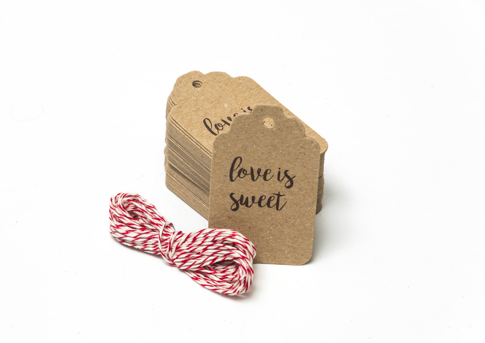 Tarjetas Etiquetas Vintage Kraft Tags 7x4cm Love is Sweet